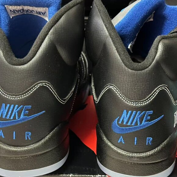 Nike Air Jordan 5 Retro Black White Blue Men Shoes Awake NYC main image 9